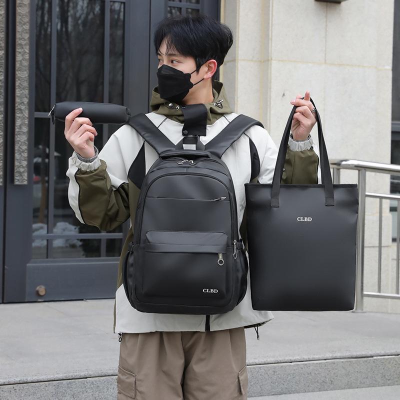 Batoh Set Student Schoolbag Muž Business Water-Repellent Backpack