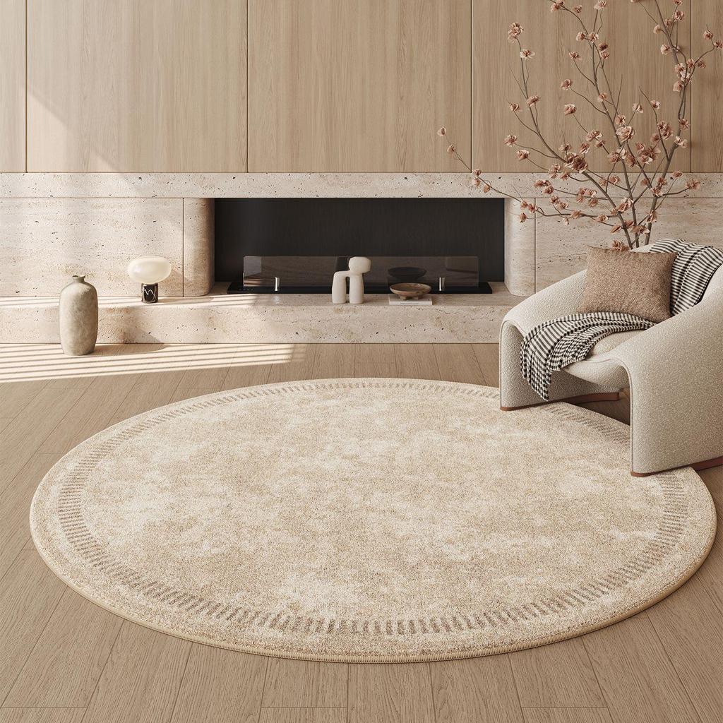 Easy-Care Imitation Cashmere Rug - Large Round Living Room Rug for Area Coverage and Comfort