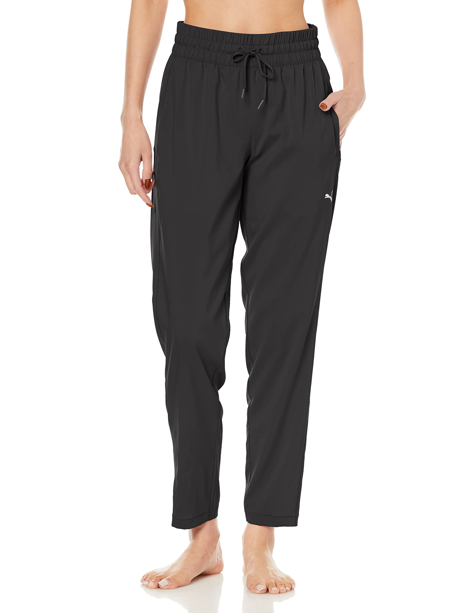 

Водопоглощающие быстросохнущие тренировочные брюки для йоги STUDIO Tapered Woven 521923 24 Цвет Черный M [PUMA] Женские Осень/Зима (01)