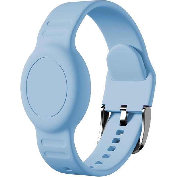 for AirTag Bracelet for Kids, Waterproof Cute Print for Air tag Holder for Kids with Soft Silicone Full Coverage Anti-Lost Hidden for Airtag