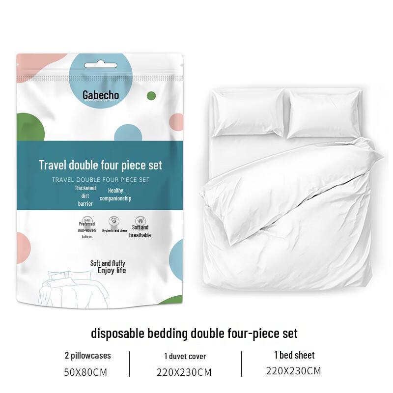 Disposable 4-Piece Double Travel Bedding Set