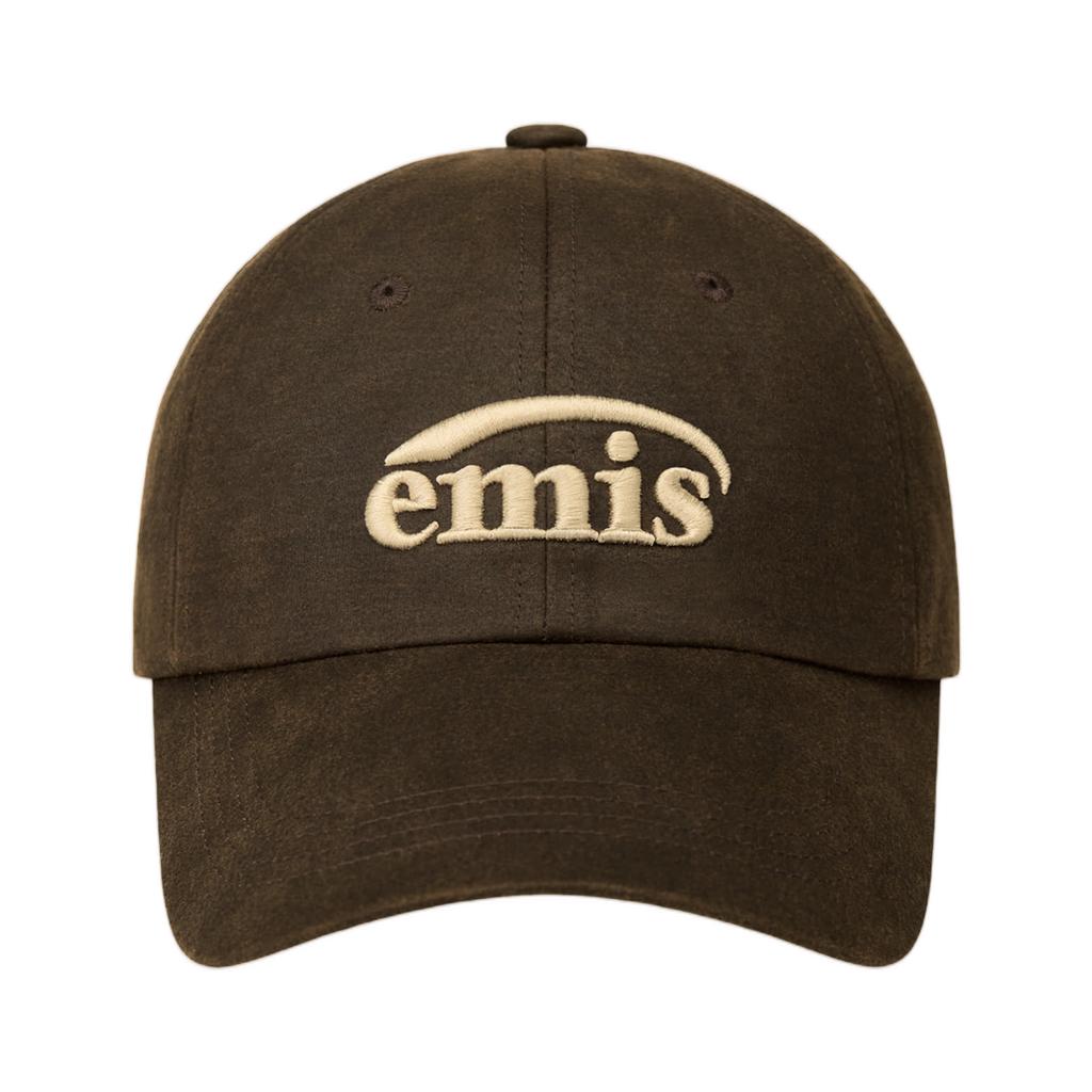 EMIS Washed Faux Leather Ball Cap Brown