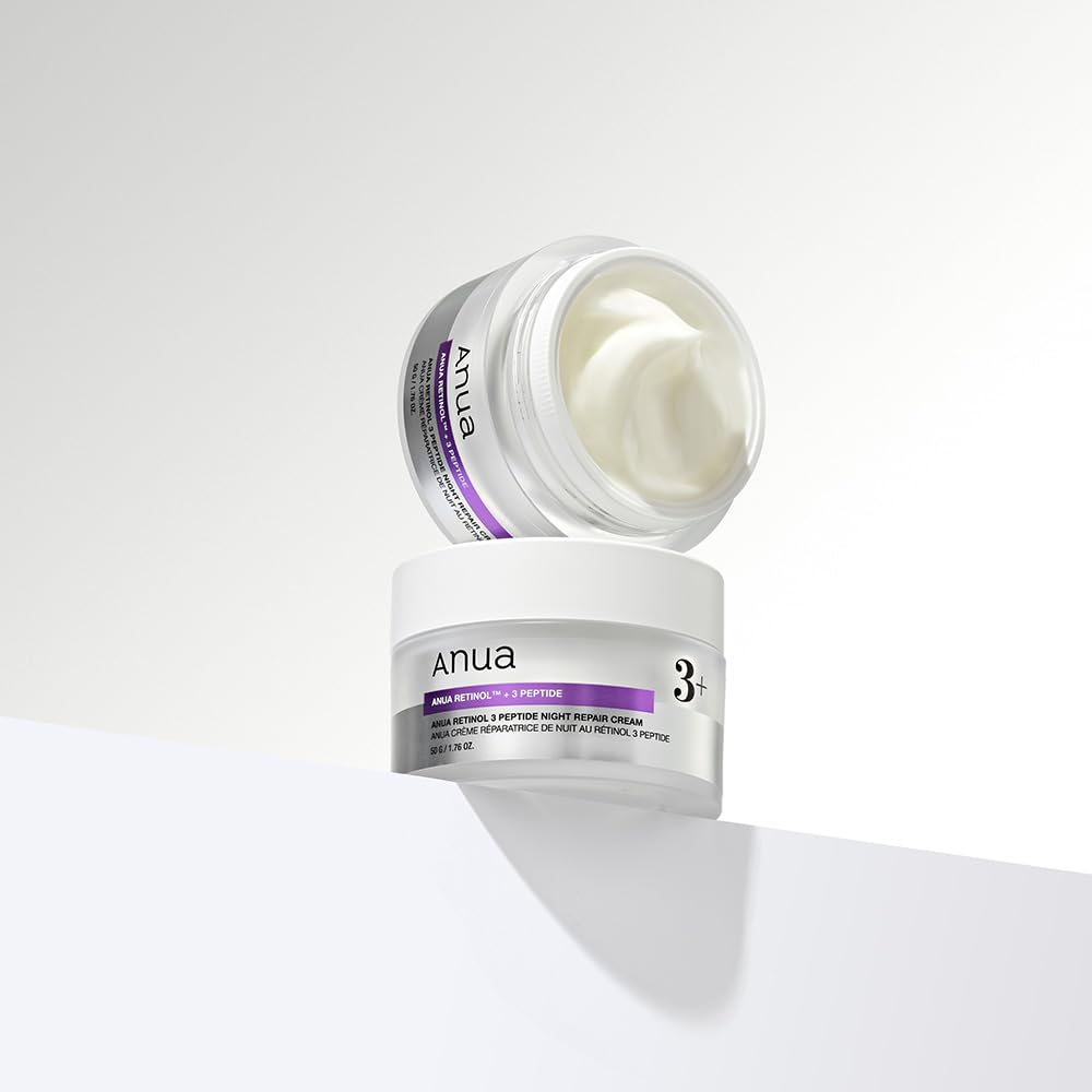 ANUA Retinol 3 Peptide Night Repair Cream, 50g, Pore Repair, Moisturizing, Retinol Cream, Skincare [Official/Authentic]