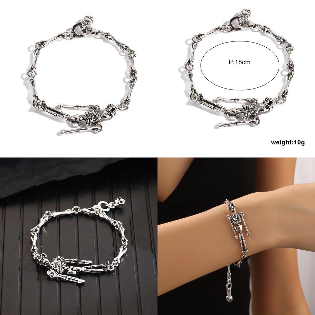 Skull Alloy Trendy Robot Bracelet Jewelry For Ladies Halloween Accessory Costume