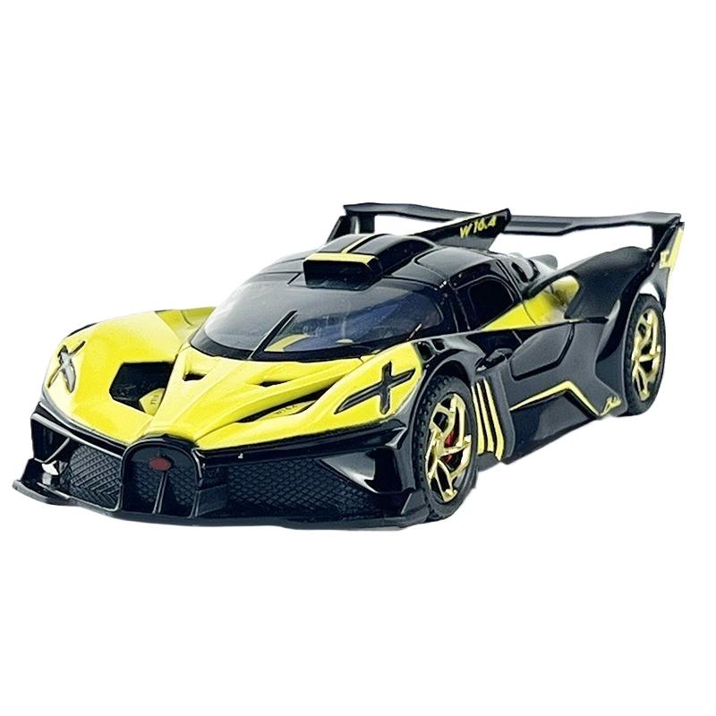 1/32 Bugatti Bolide Miniature GT Die Casting Model Car Metal Alloy Sound & Light Pull Back Children's Toy Car Birthday Gifts Boy