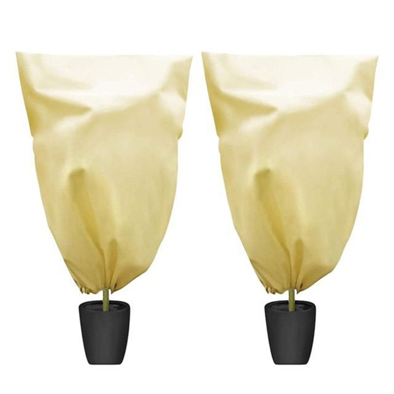 Antifreeze Plant Covers with Suck Rope Design Reusable PVC Non-woven Freeze for Protection Fits for Shrubs/ Potted Flowe