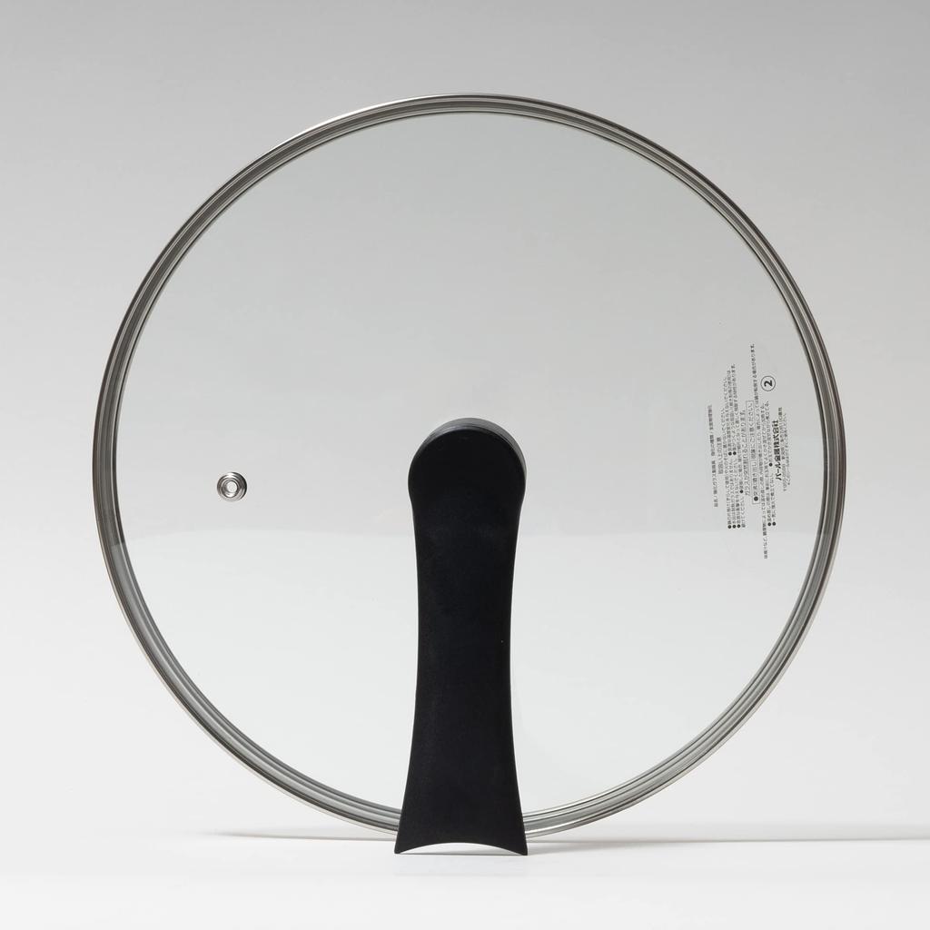 Pearl Metal Frying Pan 24cm IH Compatible Glass Lid Included Omakase Pan NEO Blue Diamond Coat Red HB-2905