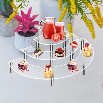 3 Pièces Support à Cupcakes Acrylique 3 Étages Ensemble Présentoir de Table à Dessert Supports à Cupcakes à Dessert Pour Fête Mariage Parfum Cristal