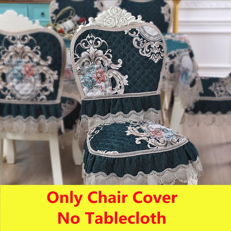 Capa de almofada para cadeira de luxo europeia leve, toalha de mesa, almofada para cadeira de jantar, capa de mesa para casa, capa de cadeira de elastano, jacquard, vermelho, 1 peça