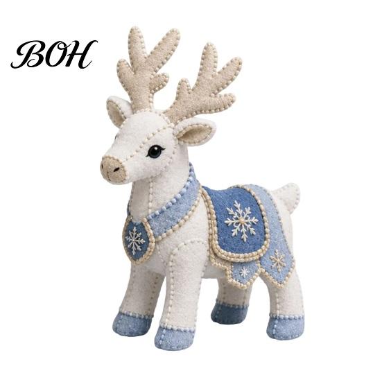 DIY Patchwork-Set Arktische Tiere für Anfänger, Winterwächter Tier-Nähset, 3D Filz-Stofftier Mythisches Wesen Basteln Heimdeko Kreativ