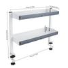 Metal Clamp-On Desktop Stand, Double-Layer Storage Rack with Adjustable Storage Tray, Space-Saving,  for Home and Office, White