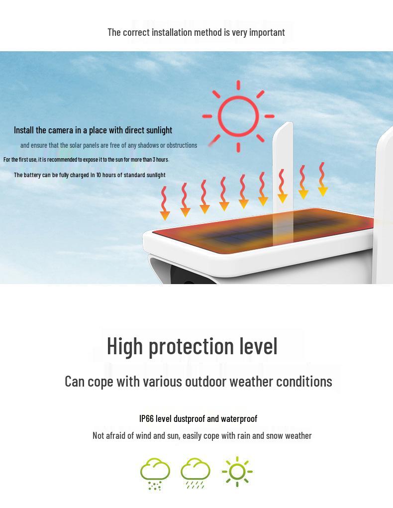 Icsee 4MP HD Solar Bullet Wireless Surveillance Camera with Remote Monitoring & Intercom