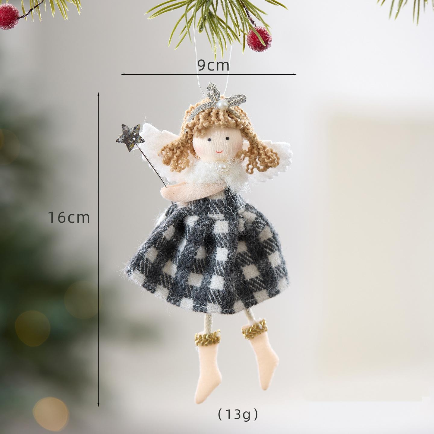 

Christmas Decoration Pendant Navidad Angel Girl Christmas Home Garden Christmas Tree Pendant Party Decoration Supplies 2025 New чорний білий колір