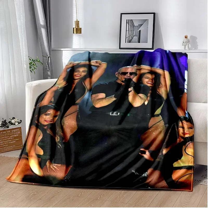 Throw Blanket Mr 305 Pitbull MR Worldwide Hippie Poster Printed Flannel Grain Towel Soft Plush Sofa Bed Fluffy Blanket 75cmx90cm