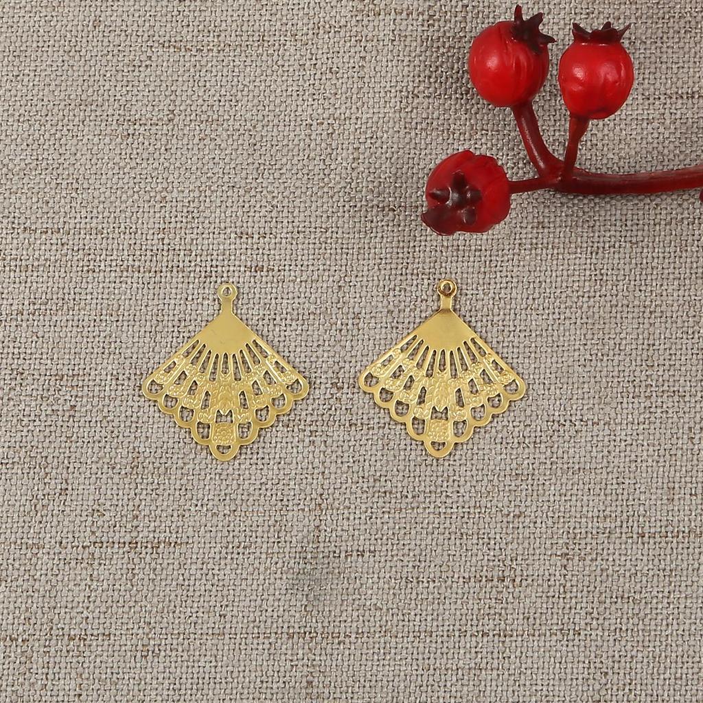 10Pcs Antique Brass Slice Pendants For Jewelry Making DIY Charm Decoration