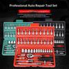 Auto Repair Sleeve Combination Toolbox Ratchet Wrench Batch Combination Screwdriver Set 46-piece Set