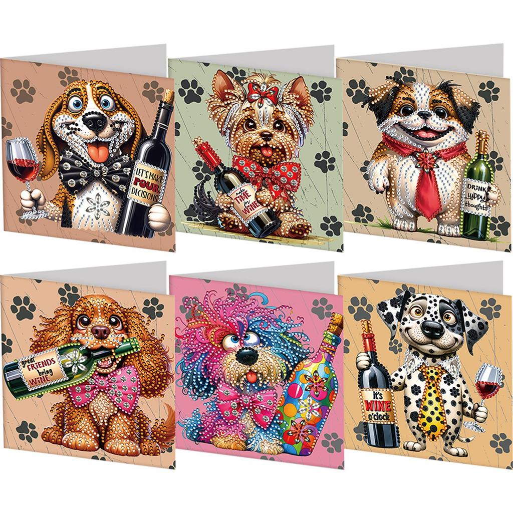 6Pcs Christmas Series DIY Diamond Painting Card Diamond Drawing Card Diamond Daily Wish Card for Family Friends Gift