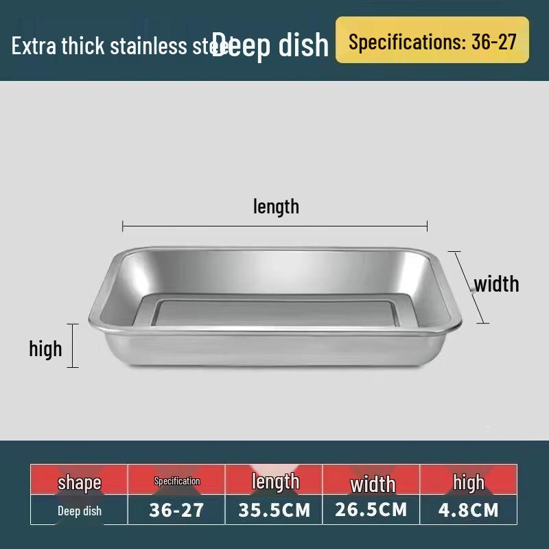 Jingyuheng 304 Stainless Steel Deep Square Serving Tray