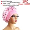 1 Stück Damen Satin Bonnet Elastisches breites Band Nachtschlafmütze Haarausfall-Abdeckung Kopfwickel Lockiges Federndes Haar Schönheit Chemo Cap Pflege