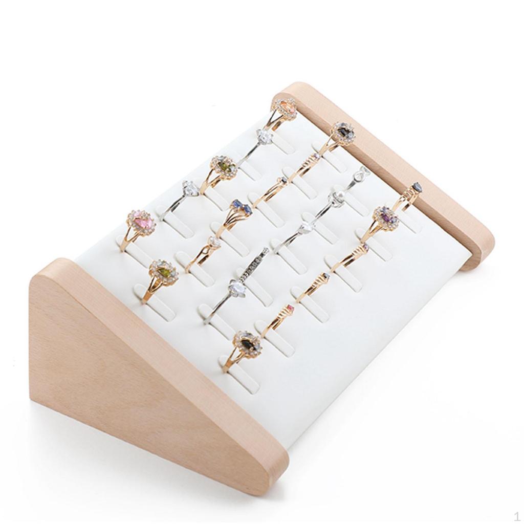 22 Slot Display Stand Jewelry Storage Tray Showcase Holder for Home Countertop Shop