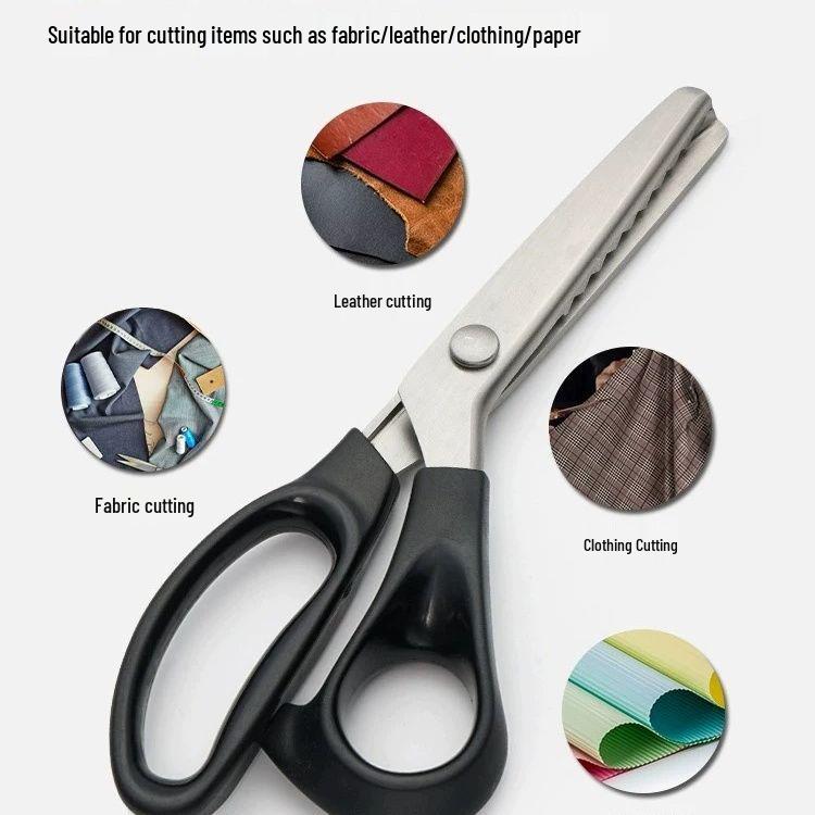 

Automatic Lace Scissors: Triangle Wave Cut & Overlock for Hemming Jeans
