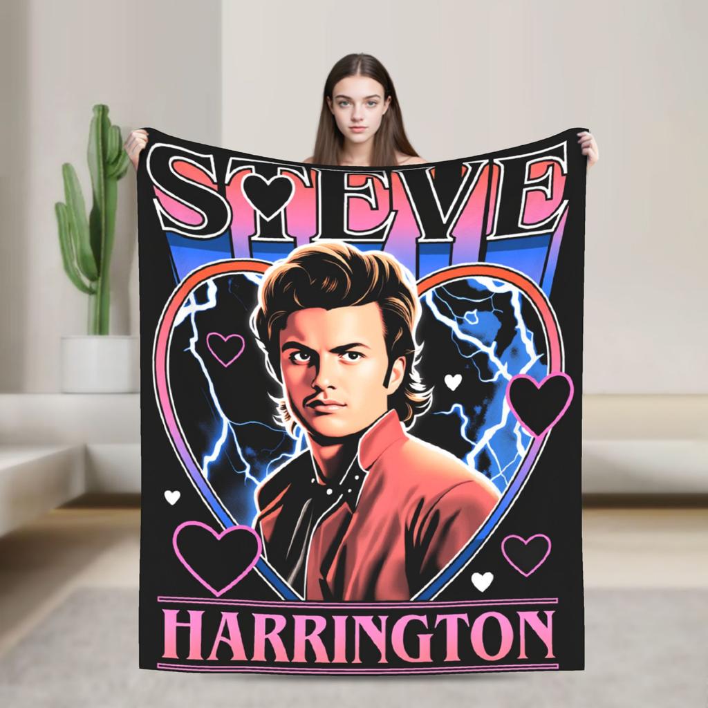 Steve Harrington Blankets Soft Funny Plush Throw Blanket For Kids Bedroom Flannel Bedspread Bed Cover