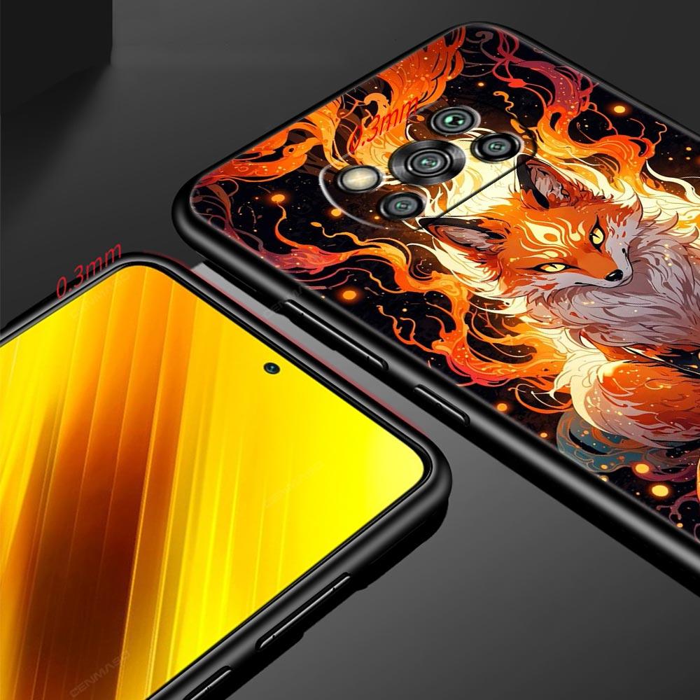 Red Fox Phone Case Cover for Xiaomi Poco F7 Ultra F6 F5 F4 F3 X6 X5 X4 X3 NFC C51 C55 M4 GT 5G Soft TPU Shell Fundas Capas Bags