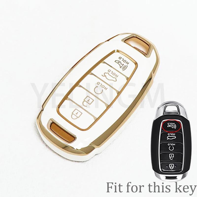 5 Buttons New Soft Tpu Key Fob Cover Keychain For Hyundai Palisade  Elantra Gt Santa Fe Azera Kona Creta Car Accessories