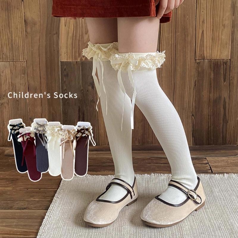 Calf Socks Fashion Socks Long Stockings Leg Warmer Children Over Knee Stockings for Teen Girls Age 3-13 Year