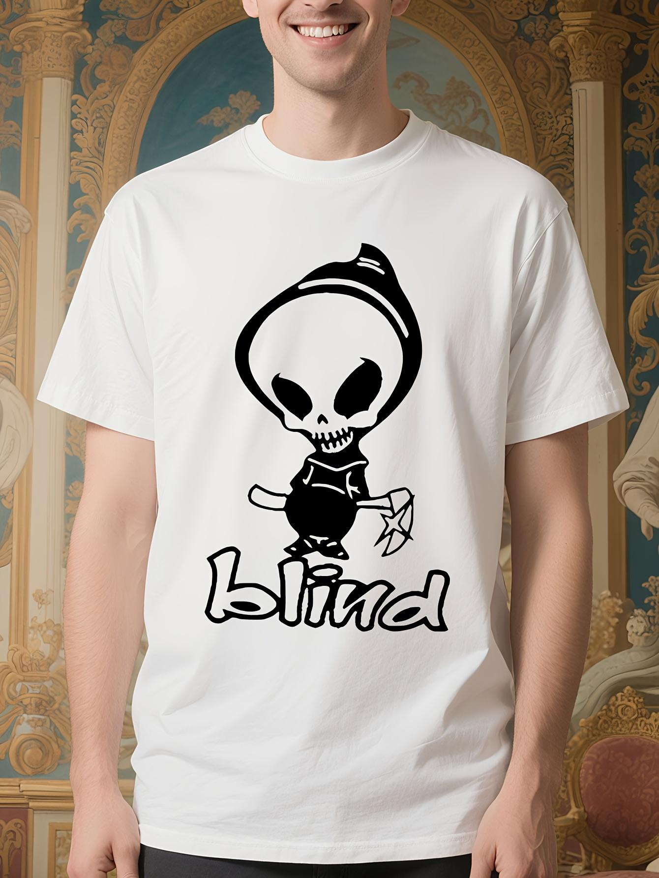 Retro Blind Skateboards Graphic Tshirt - White with Black... S