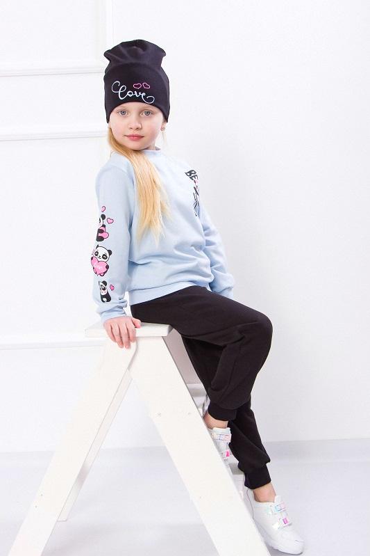 Girls' Outfit – Sweatshirt, Pants & Hat, Brushed Knit, Demi-season, 6168-023-33-5 HC