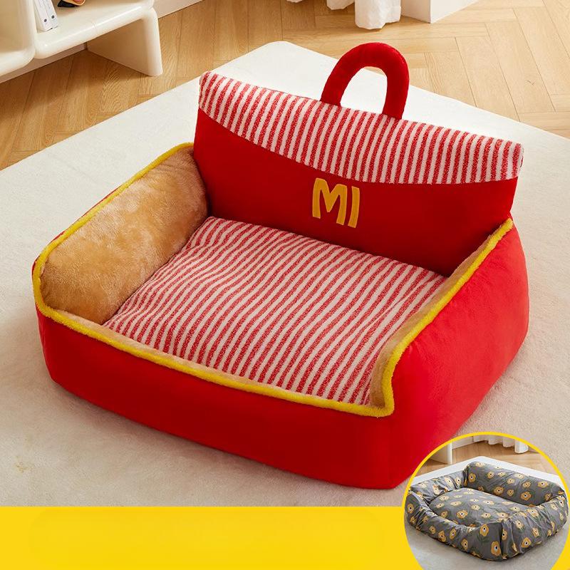 Removable and Wash Dog Kennel Pet Sofa Cat Cushion Winter Warm Pet Dog Kennel Winter Thickened Pet Bed Cushion