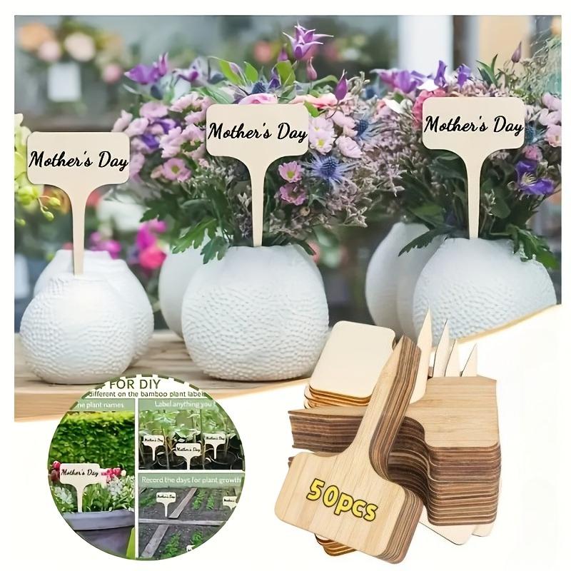 50pcs Waterproof Bamboo Garden Labels - Durable T-Type Tags, Suitable for Outdoor and Indoor Plants, Seedlings, and Vegetables