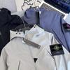 Stone Men's Hooded Windproof Workwear Jacket - American Style for Spring and Autumn