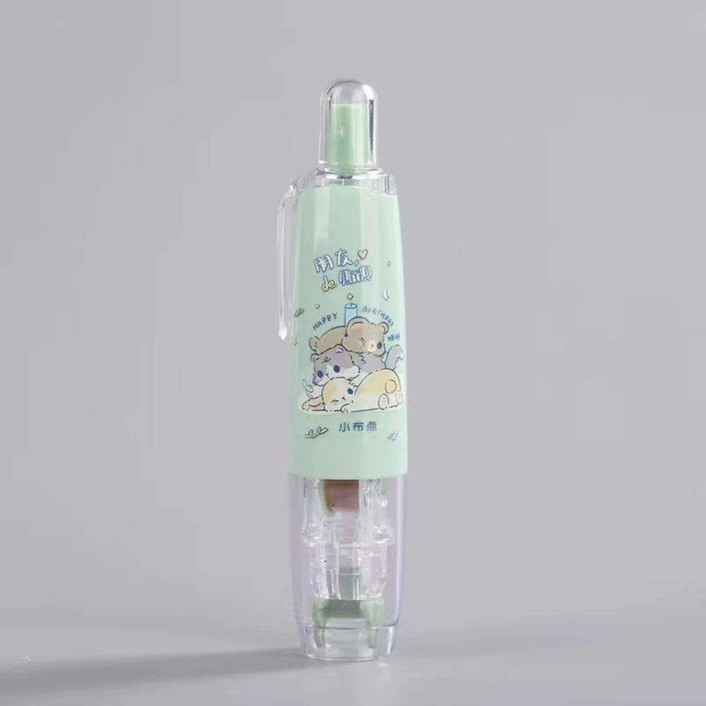 Pen Style Cartoon Press-On Dot Glue Stationery Roller Glue Tape Cartoon Double-sided Tape  Ledger