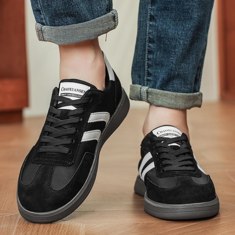 Fashion New Trend Genuine Leather Casual Shoes Lace Up Comfort Men Skate Shoes Outdoor Soft Formal Walking Footwear Non-slip Sneakers