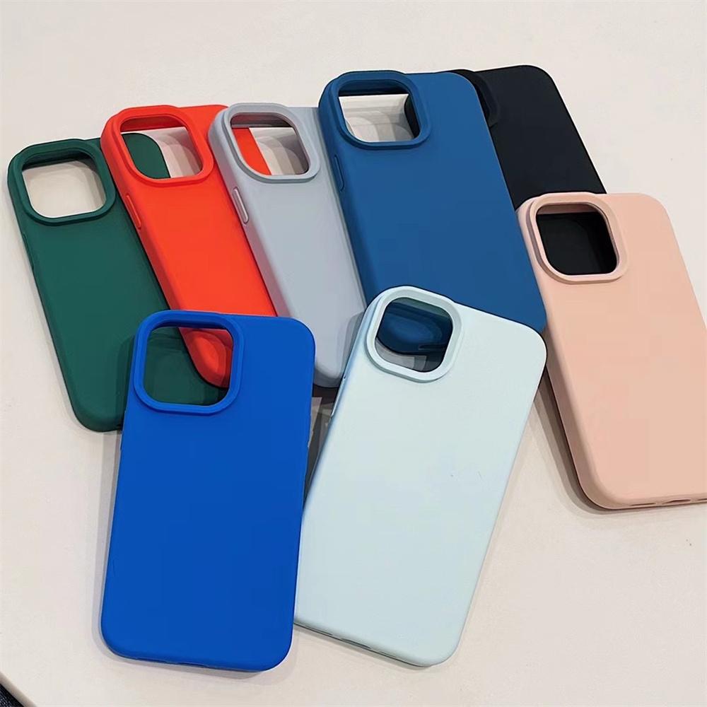 Cute Soft Silicone Candy Color Matte Phone Case For iPhone 16 12 13 Mini 14 15 16 Pro Max Shockproof Bumper Rubber Back Cover