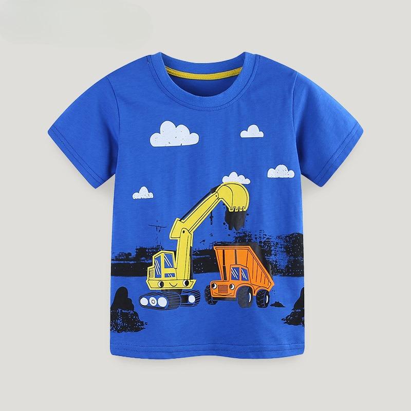 Summer New Arrival Boys' T-Shirt: Fashionable Cartoon Print Sweatshirt Children's Crew Neck Short-Sleeved Top
