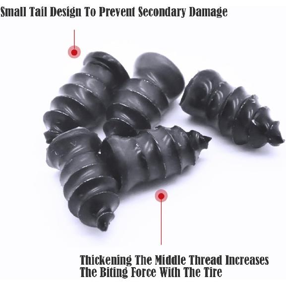 20/40/80 PCS Tire Repair Rubber Nails Kit with 2 Sizes, Tire Repair Screw in Rubber Plug, Fast Self-Service Tire Repair Tools, Screw in Tire Repair