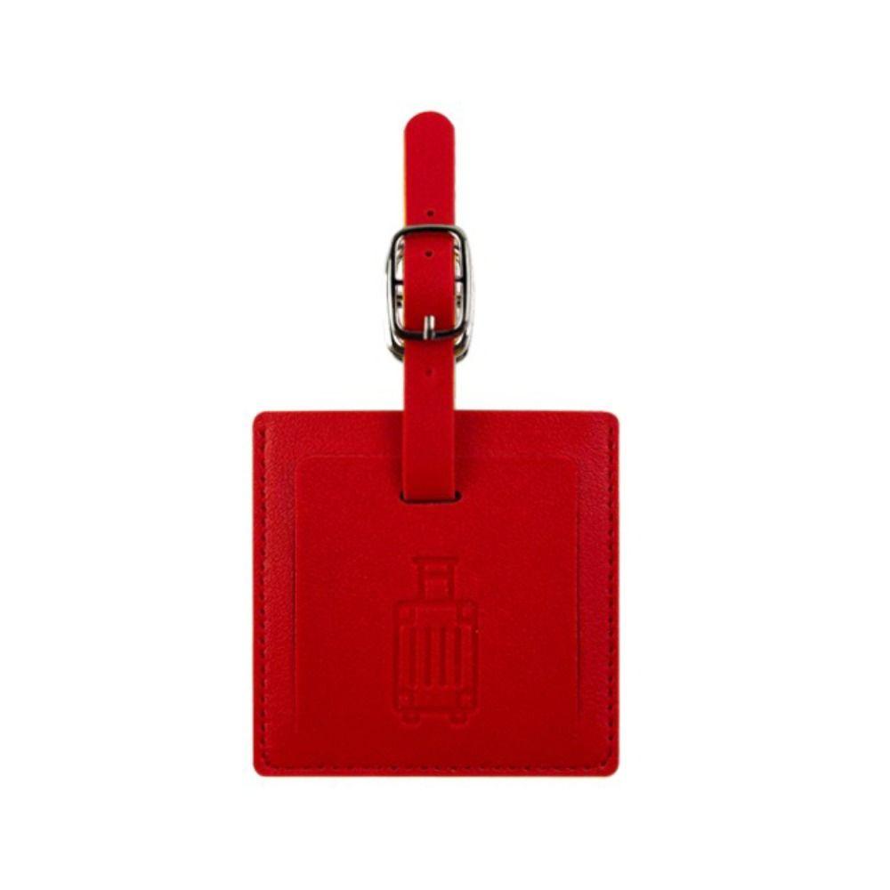 Square Shape Baggage Name Tags Colorful Airplane Suitcase Tag Soft PU Luggage Tag  Holiday