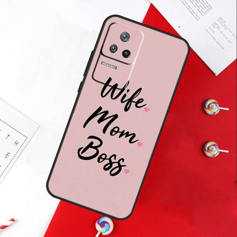Wife Mom Boss Quotes Cover For Xiaomi 14 Ultra 15 13 11T 12T 13T 14T Pro POCO X7 Pro X3 X5 X6 M6 F5 F6 Pro Case