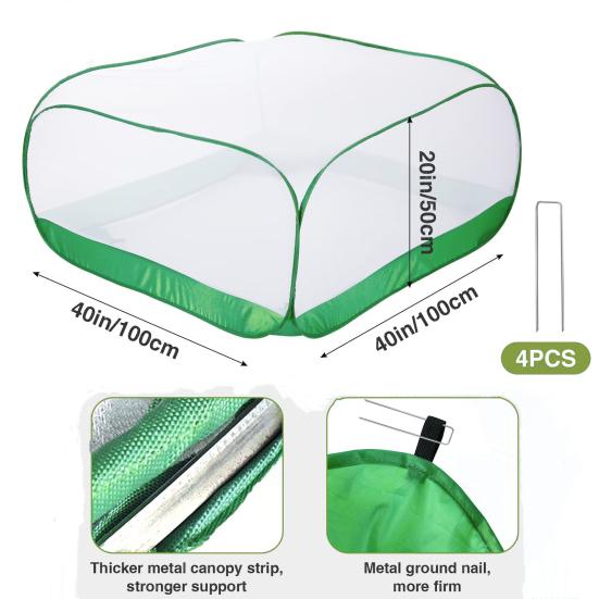 Fine Mesh Plant Cover Bird Animal Protection Plant Guard Mesh Plant Enclosure Pop-Up