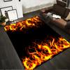 Black Carpet with Fiery Flame Pattern, Modern Home Decor Rug Suitable for Use As an Anti-slip for Living Room Bedroom Sofas