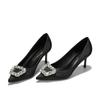  Spring and summer women's fashion sweet and elegant pointed head light mouth stiletto high heels rhinestone temperament comfortable woman