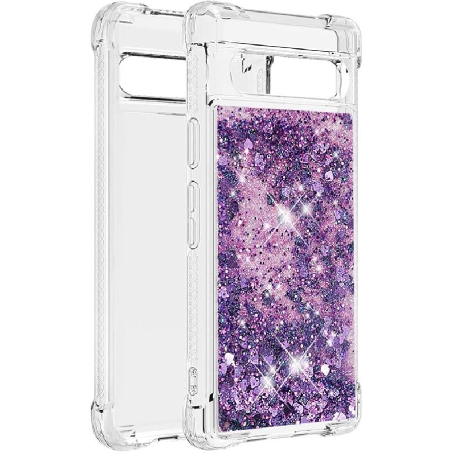 

OOPKINS Google Pixel 8 Pro Case. YBWT Diamond Golden Sparkle Luxury Soft TPU Silicone Protective Phone Case. Glitter Bling Quicksand YB] WT:Purple Heart