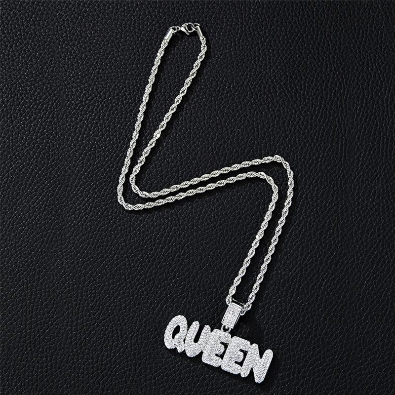European & American Style Diamond Letter Pendant Necklace - Popular Hip Hop Nightclub Dancer Accessory