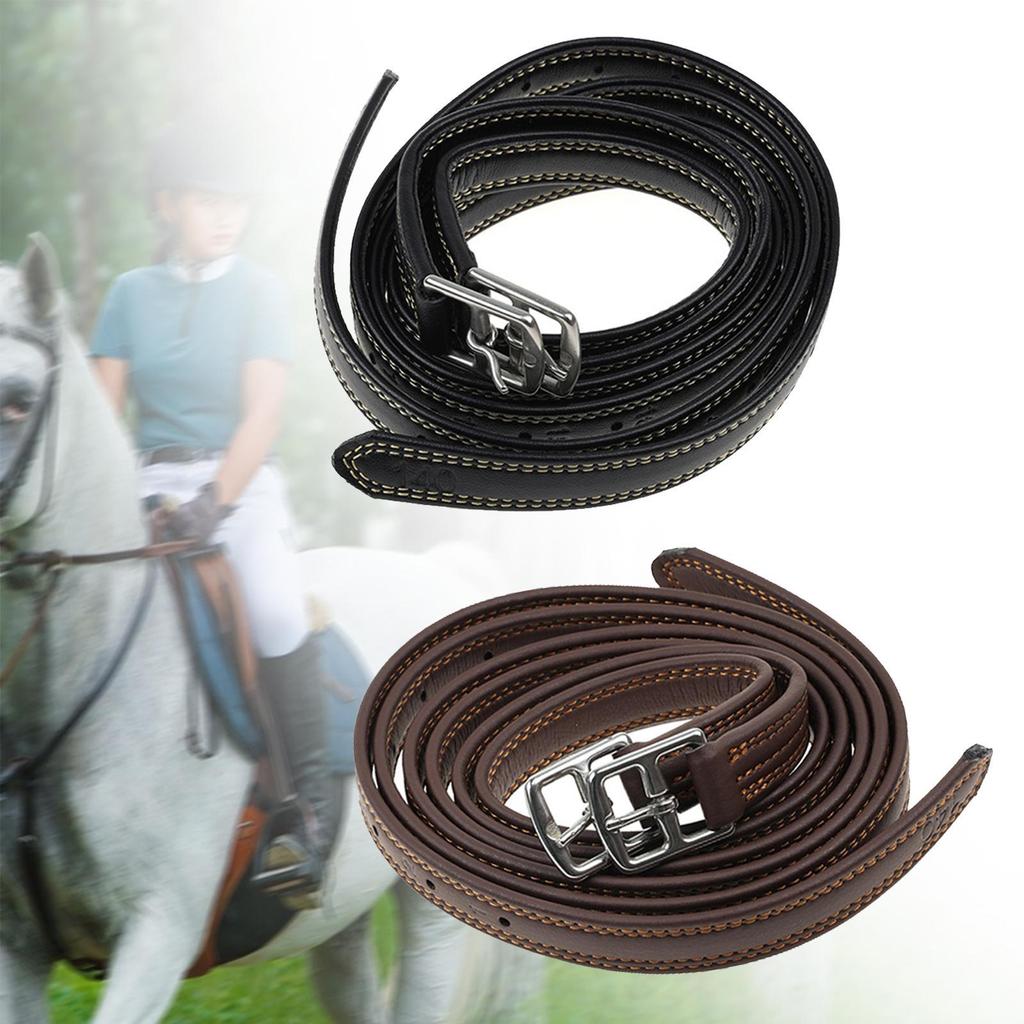2Pcs Stirrup Leathers Equestrian Gear 1.35 M Length Supplies Premium Horse Riding Equipment with Stainless Steel Buckles