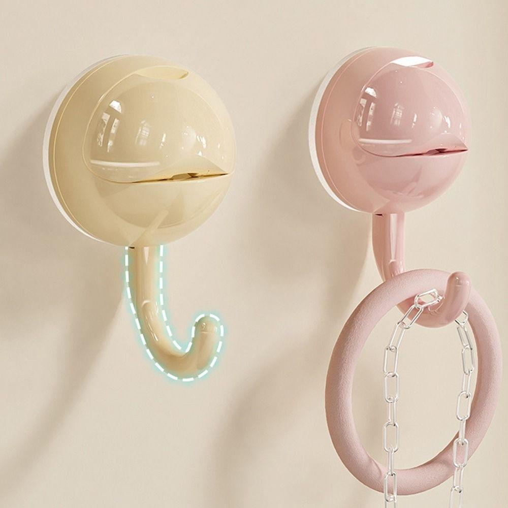 2Pcs Decorative Suction Cup Hook Plastic Towel Hanger Convenient Clothes Towel Storage Hook  Kitchen