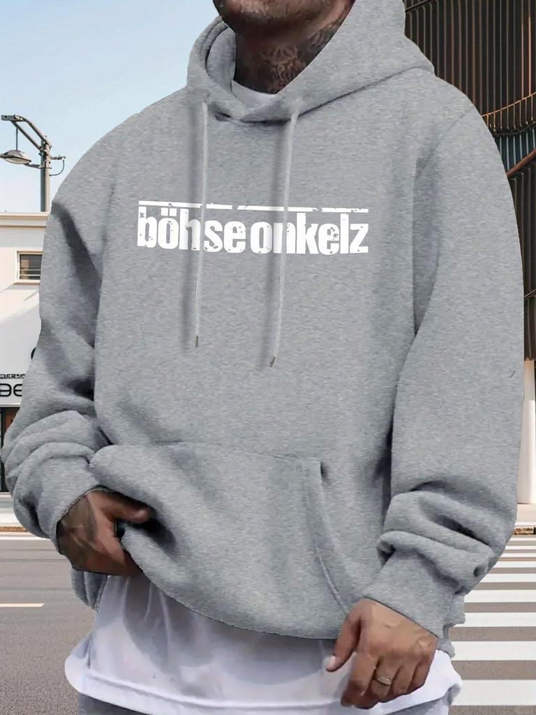 Men's casual hoodie with polar lining graphic print "Böhse Onkelz" outdoor jersey all-season jersey