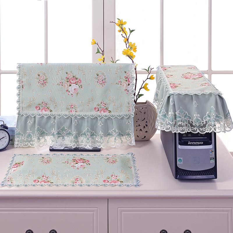 European Style Lace 3pcs Household Computer Host Keyboard Dust Covers Fashion Printed Desktop Monitor Cover Fabric